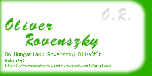 oliver rovenszky business card